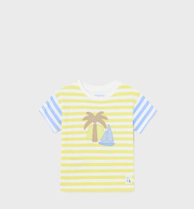 Camiseta rayas combinadas niño