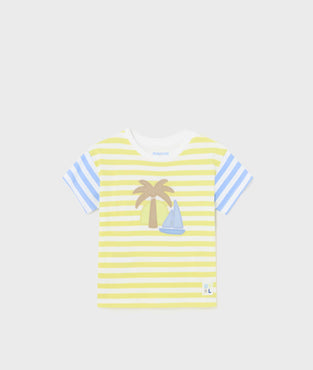 Camiseta rayas combinadas niño