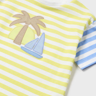 Camiseta rayas combinadas niño