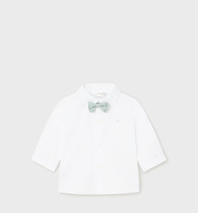 Camisa manga larga con pajarita niño