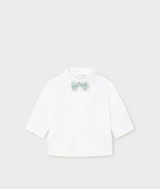 Camisa manga larga con pajarita niño