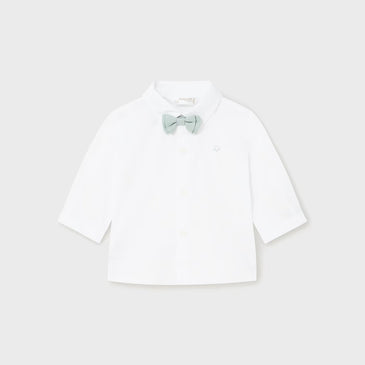 Camisa manga larga con pajarita niño