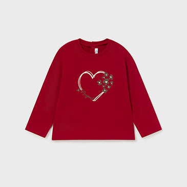 Camiseta manga larga corazon niña