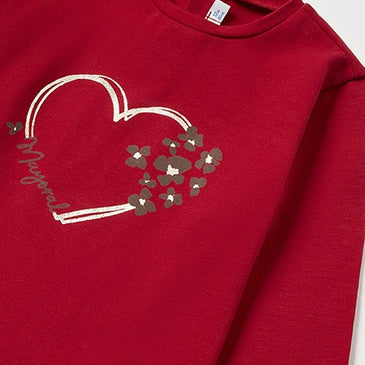 Camiseta manga larga corazon niña