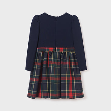 Vestido combinado cuadros niña