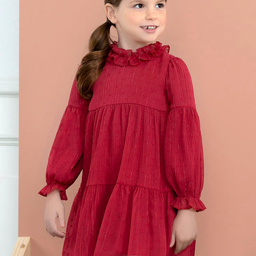 VESTIDO GASA PLUMETI ABEL& LULA FRAMBUESA PARA NIÑA