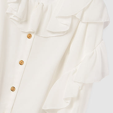 Blusa gasa volantes con botones niña