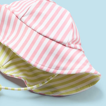 Bañador rayas con gorro niña