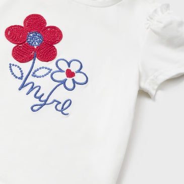 Conjunto falda lino bordado niña