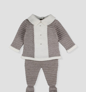 Conjunto bicolor con pieza central bebe