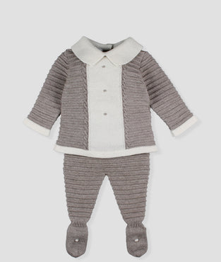 Conjunto bicolor con pieza central bebe