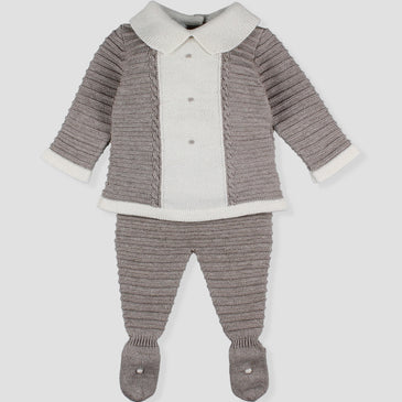 Conjunto bicolor con pieza central bebe