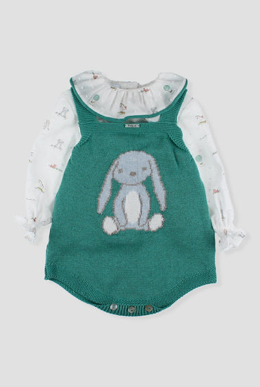 Conjunto de ranita y camisa de conejito niña