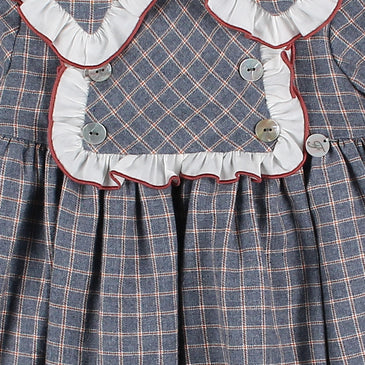 Vestido de cuadros maxi cuello niña