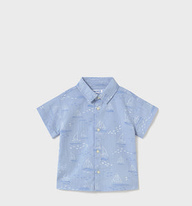Camisa de manga Corta Mayoral Estampada Color Barcos