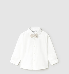 Camisa de vestir manga larga color Blanco Mayoral con pajarita