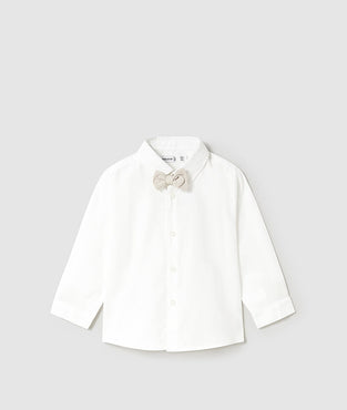 Camisa de vestir manga larga color Blanco Mayoral con pajarita