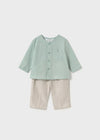 Conjunto pantalón largo y camisa Mayoral Color Jade-Lino