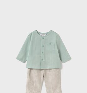 Conjunto pantalón largo y camisa Mayoral Color Jade-Lino
