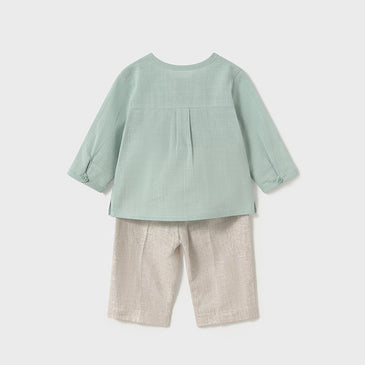 Conjunto pantalón largo y camisa Mayoral Color Jade-Lino