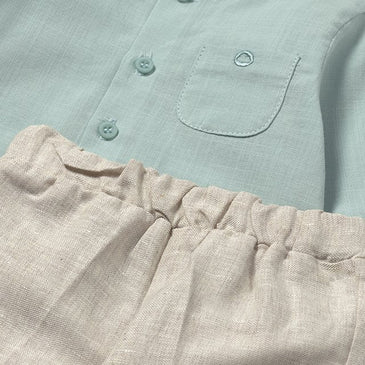 Conjunto pantalón largo y camisa Mayoral Color Jade-Lino