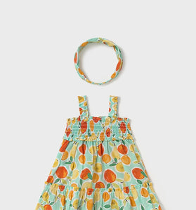 Vestido con pañoleta Mayoral Color Agua