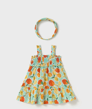 Vestido con pañoleta Mayoral Color Agua