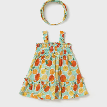 Vestido con pañoleta Mayoral Color Agua