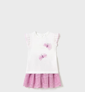 Conjunto Falda tul Bordado Mayoral Color Malva