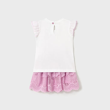 Conjunto Falda tul Bordado Mayoral Color Malva