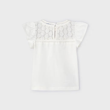 Camiseta guipur blanca niña