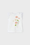 Camiseta flores aplique niña