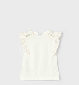 Camiseta guipur lisa niña