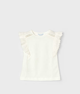 Camiseta guipur lisa niña