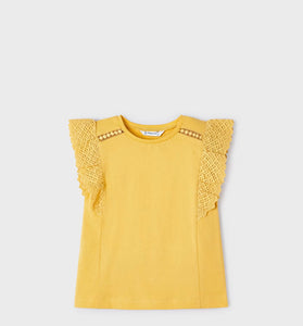 Camiseta guipur amarilla