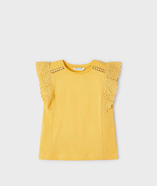 Camiseta guipur amarilla