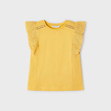 Camiseta guipur amarilla