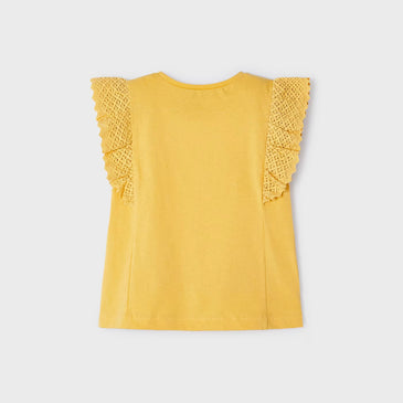 Camiseta guipur amarilla