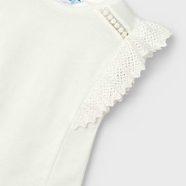 Camiseta guipur lisa niña