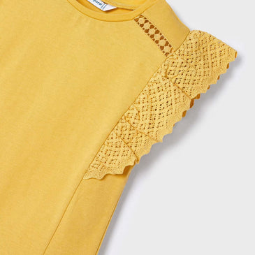 Camiseta guipur amarilla