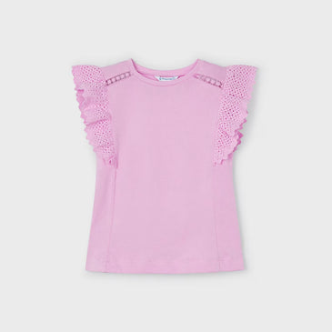 Camiseta guipur lisa niña