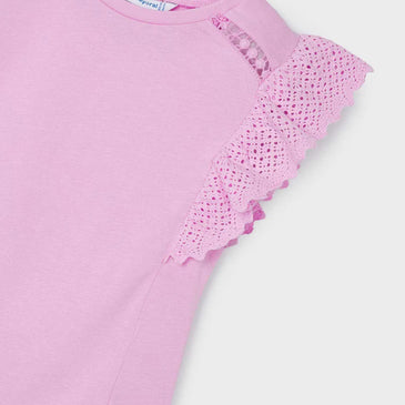 Camiseta guipur lisa niña