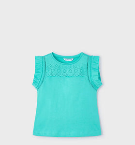 Camiseta tirantes perforados niña