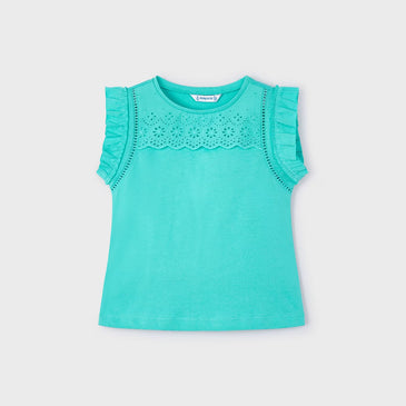 Camiseta tirantes perforados niña