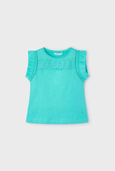 Camiseta tirantes perforados niña