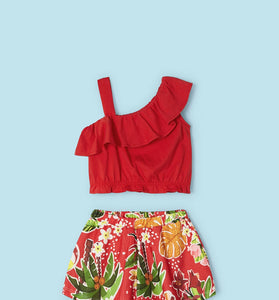 Conj. short punto crepe