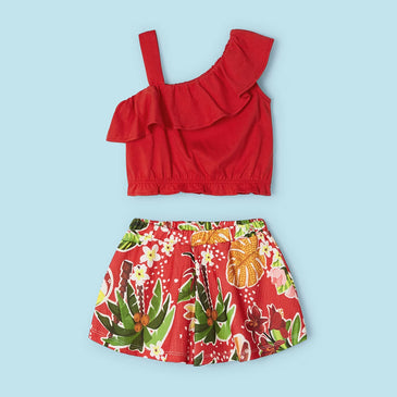 Conj. short punto crepe