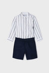 Conjunto bermuda camisa manga larga niño