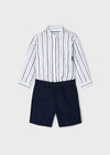 Conjunto bermuda camisa manga larga niño