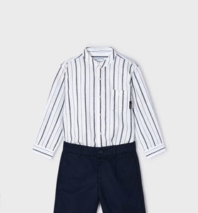 Conjunto bermuda camisa manga larga niño